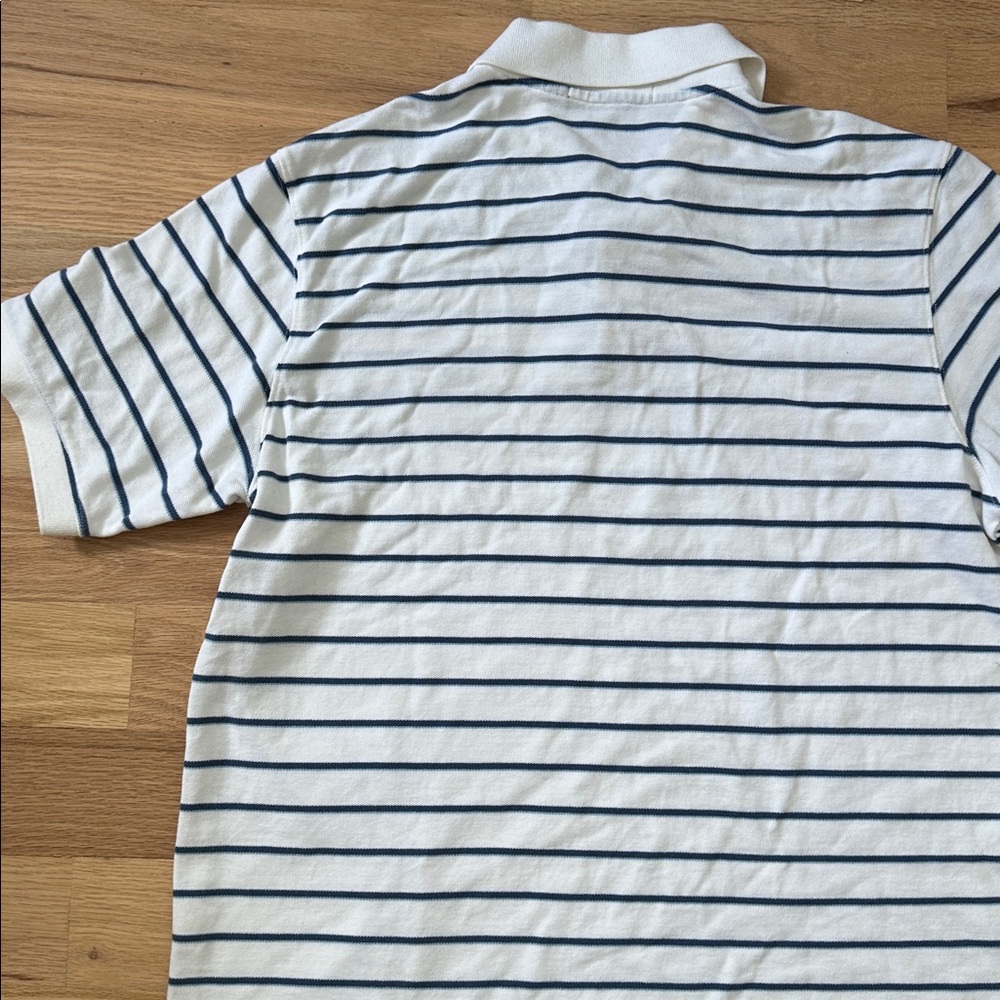 Vineyard Vines blue stripe short sleeve polo white background mens size Large - Picture 7 of 8